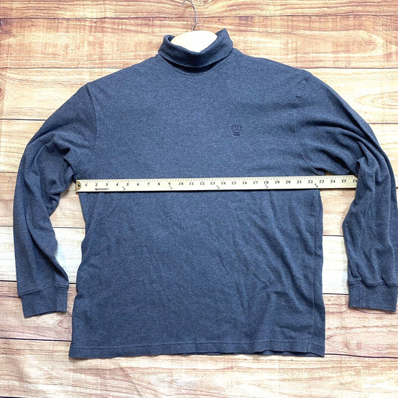 Men’s Izod Long-sleeve Turtleneck Size Large Gray 100% Cotton Fall Logo‎ Comfort - Picture 4 of 5